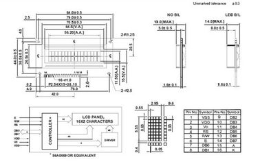 Mode Abu-abu Transmisif Layar LCD STN 16 X 2 Modul Monitor Lcd Dengan Tugas 1/16