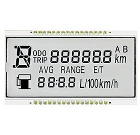 Layar LCD STN Kustom Positif Tujuh Segmen Untuk Dasbor Mobil 1/4 Metode Mengemudi Tugas