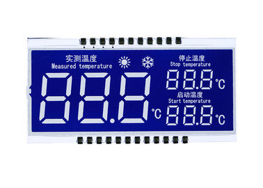 Panel Display LCD HTN 2,8 V Kustom Tujuh Segmen Kontras Tinggi LED Putih