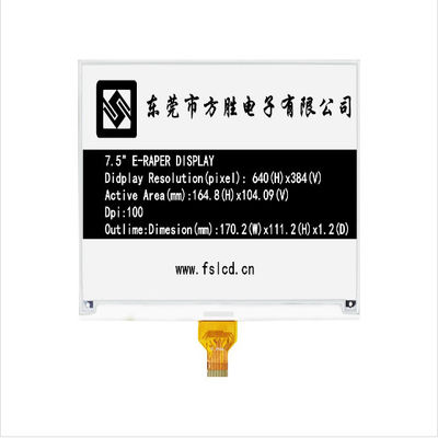 7,5 Inch 640x384 Dots E Kertas Layar Spi E Tinta untuk Label Rak