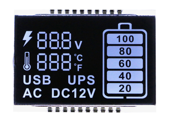 Konektor Pin Layar LCD Monokrom Ukuran Kustom Layar VA Hitam Putih