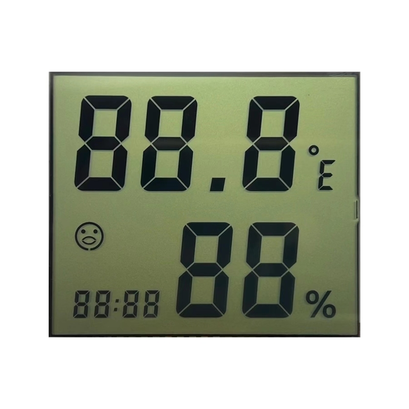3.0 V Transmissive TN LCD Display Segment Code Layar LCD Untuk Hygrothermograph