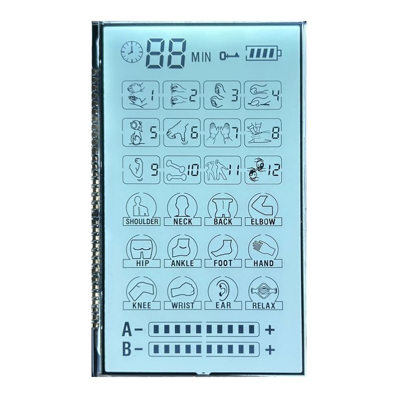 3.6V Positif 6 O' CLOCK Transmissive Monochrome Tn Lcd Display Screen Untuk Mesin Pijat