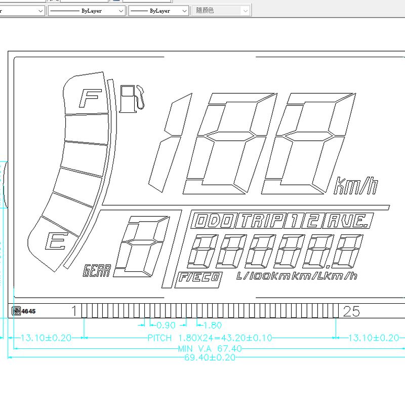 Tampilan Lcd Speedometer Odometer Kustom Tampilan Digital 7 Segmen Untuk Sepeda Motor Dan Kendaraan Listrik (EV)