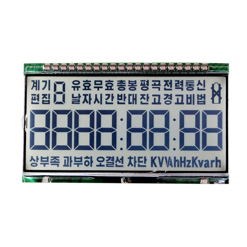 Segmen OEM HTN LCD Display Monokrom Reflektif Polarizer Jenis Konektor Pin Logam