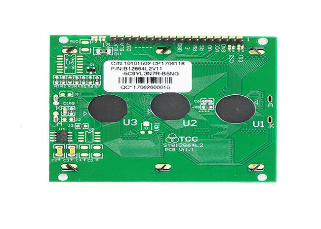 128 Pin 128 X 64 Modul LCD Grafis Stn Positive 12864 Layar TN Viewing Angle
