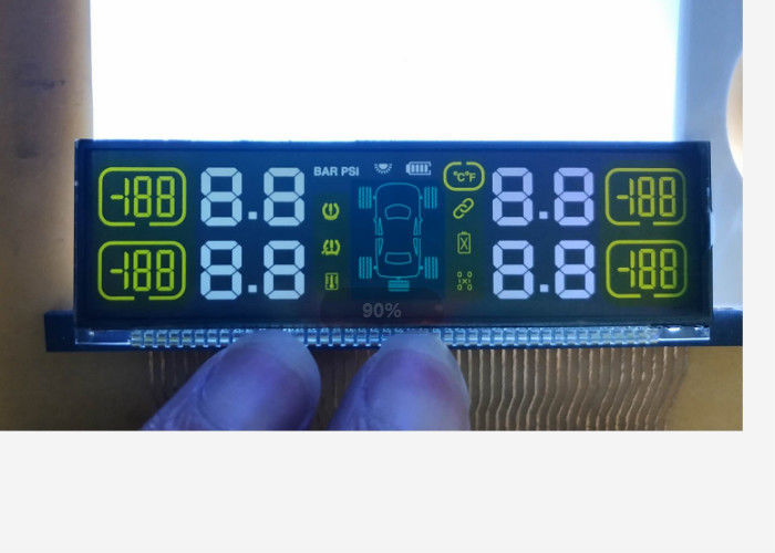 Layar Lcd Kustom 3v 5v FSTN Dengan Pin Logam Connetor 7 Segmen Lcd Display