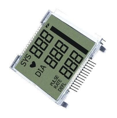 Layar LCD Monochrome TN 7 Segmen 4 Digit Alfanumerik Dengan Konektor Tahan Air 18 Pin