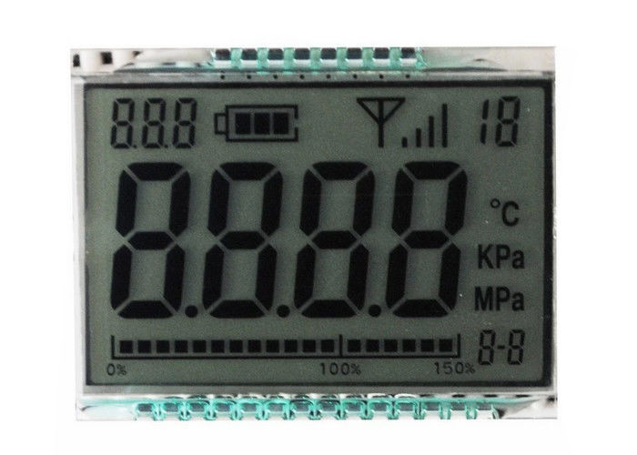 Digit 7 Segment TN Reflective LCD Display Ukuran Khusus Untuk Meter 3.3V