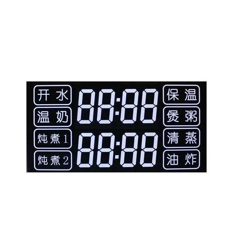 Ukuran Kustom 7 Segmen Layar Persegi HTN LCD Display 12 Metode Mengemudi Statis PIN