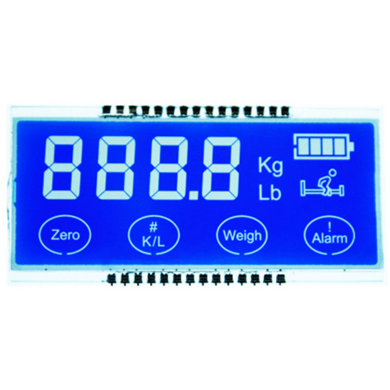 Panel Display LCD HTN 2,8 V Kustom Tujuh Segmen Kontras Tinggi LED Putih