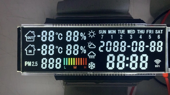Tampilan LCD kontras tinggi VA Transmissive Negatif 7 Segmen PIN Connect Portable Medical