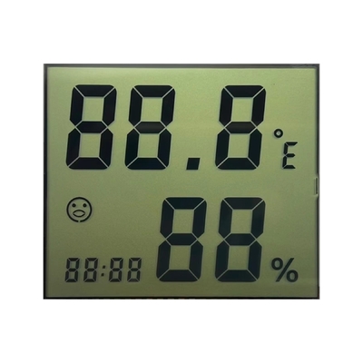 3.0 V Transmissive TN LCD Display Segment Code Layar LCD Untuk Hygrothermograph