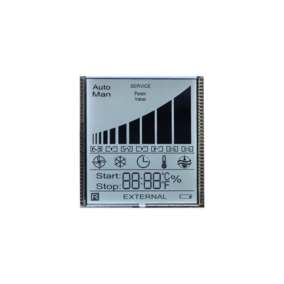 Pabrik Disesuaikan Ukuran TN 7 Segmen LCD Tampilan Monochrome Transmissive Module Karakter Transparan Untuk Termostat