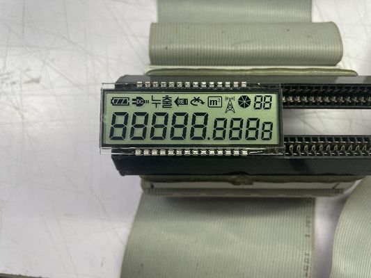 Pabrik Custom 8 Digit TN LCD Display Positif Tujuh Segmen Sambungan PIN Untuk Meter Gas Elektronik