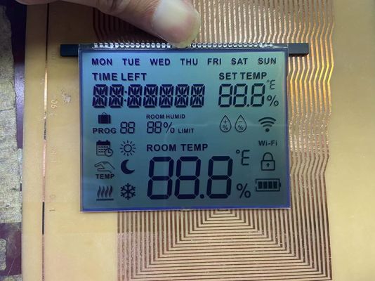 OEM FSTN LCD Display Positive Mode Monochrome Graphic 12 O'clock Viewing Angle Untuk Termostat