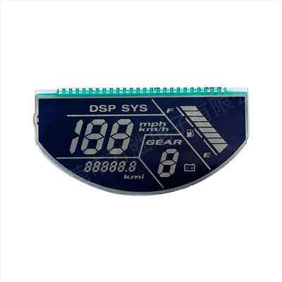 Custom Film Biru Sepeda Motor LCD Layar LCD Monokrom Tampilan Semicircular Speedometer LCD Tampilan