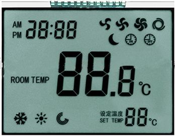 7 Segmen Layar LCD TN Untuk Thermostat Mode Positif 86mm * 49mm * 2.8mm Ukuran Garis Besar