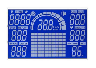 Layar LCD 7 Segmen Disesuaikan HTN Negatif Lcd Layar Biru Backgound Untuk Sport Equiment